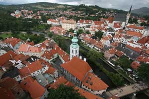 Вид с башни замка.Чески Крумлов